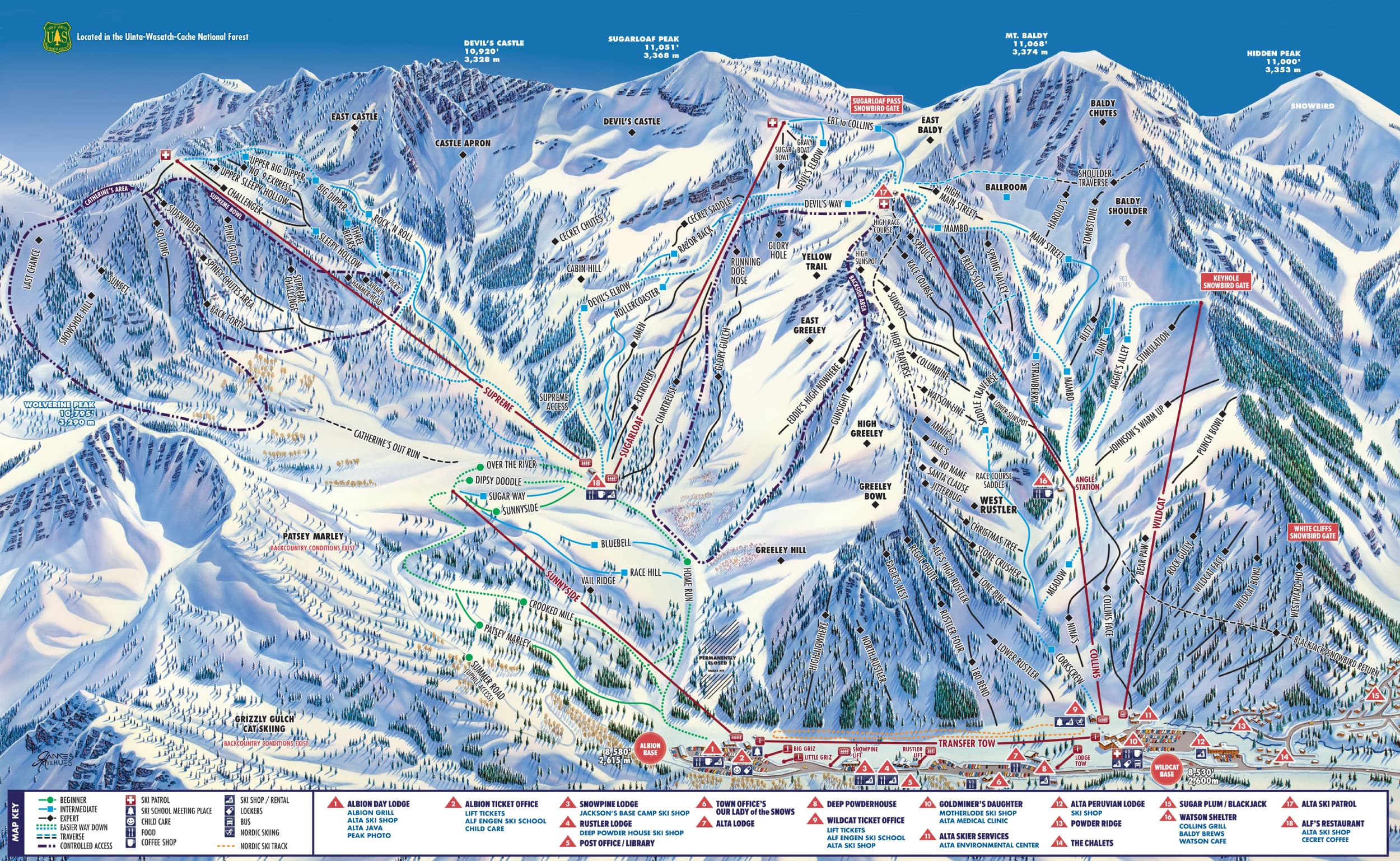 Alta Ski Area Map Alta Ski Resort Map, Weather & Information Ski Utah