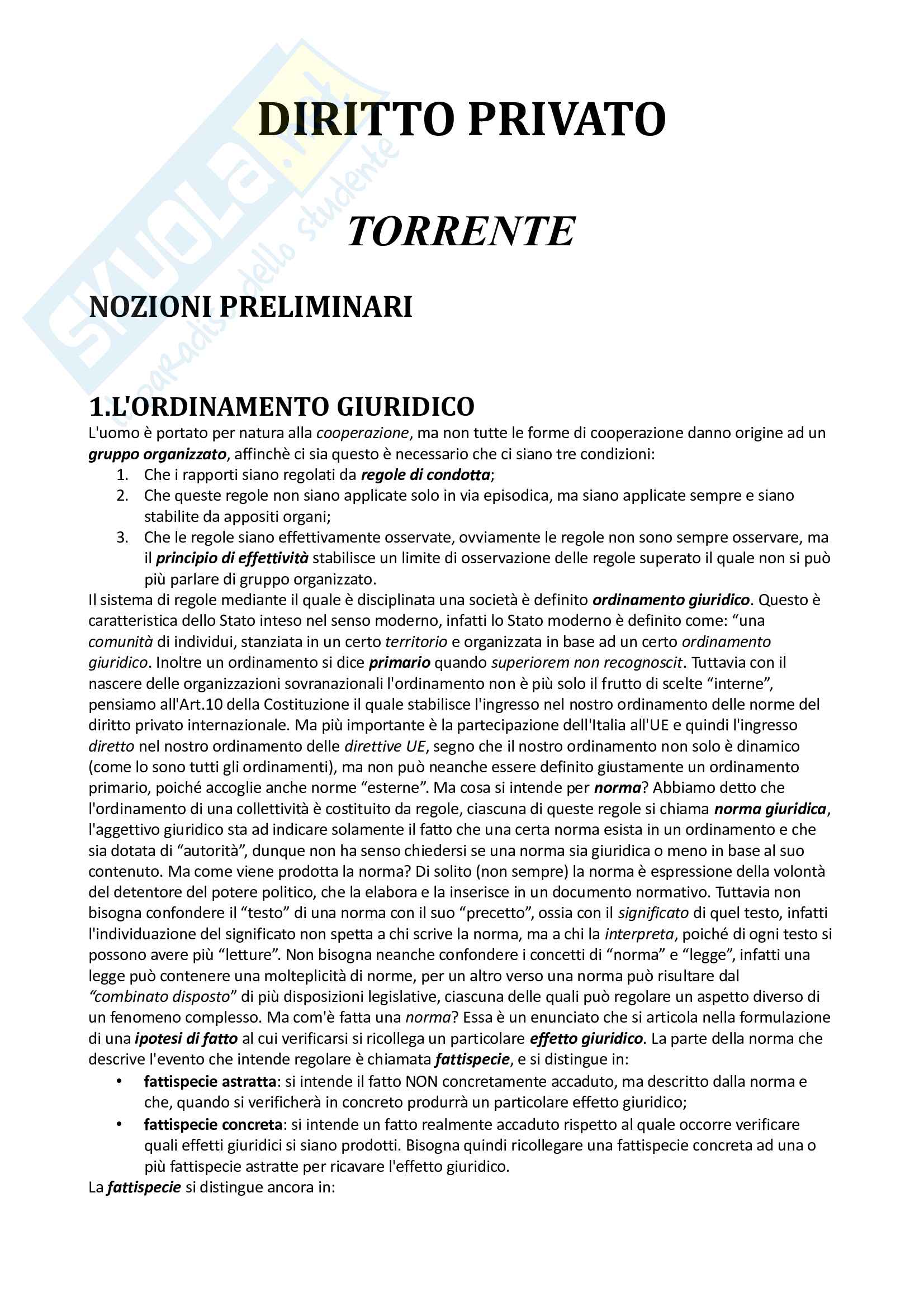 Riassunto esame Diritto Privato, prof. Lobuono, libro consigliato