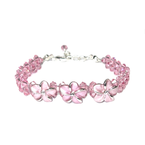 Lt. Rose Plumeria Bracelet Sky Blue Designs, LLC
