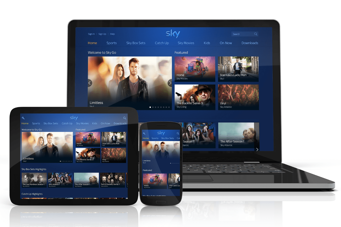 Sky Go and VPN service over 40 UK TV channels and apps