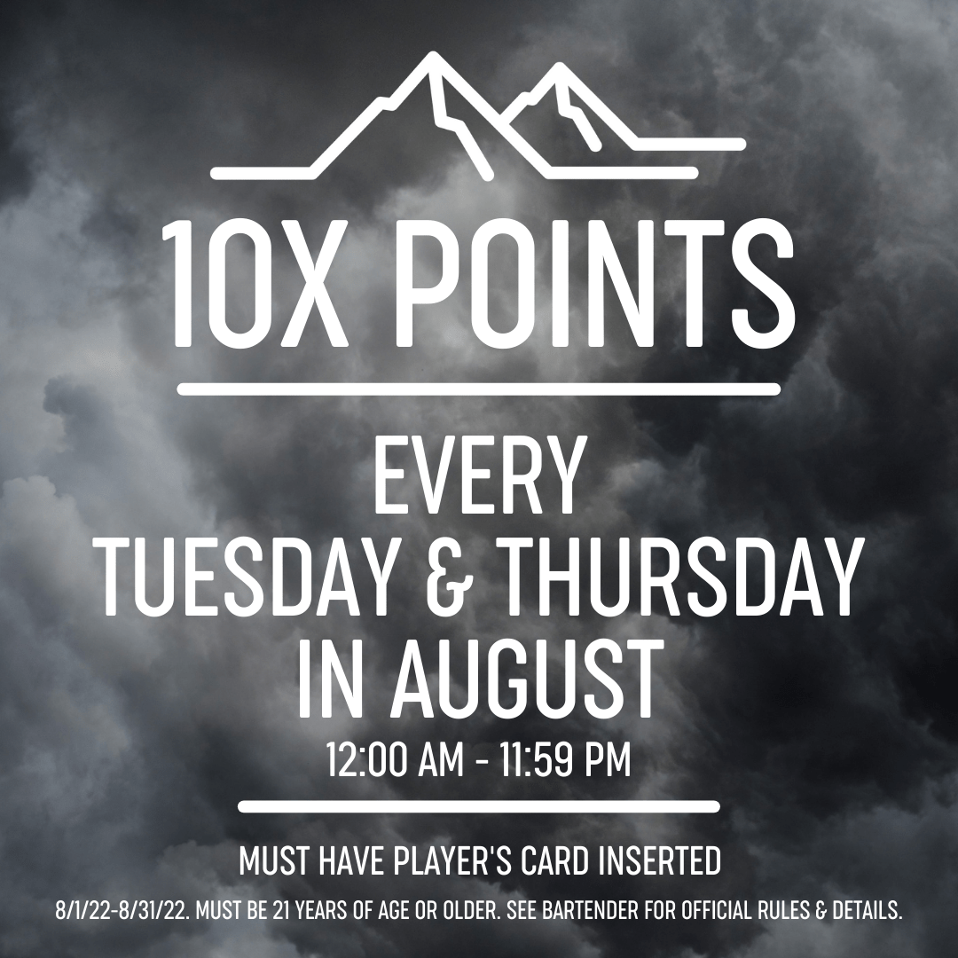 10x points every Tuesday and Thursday Skye Bar & Grill