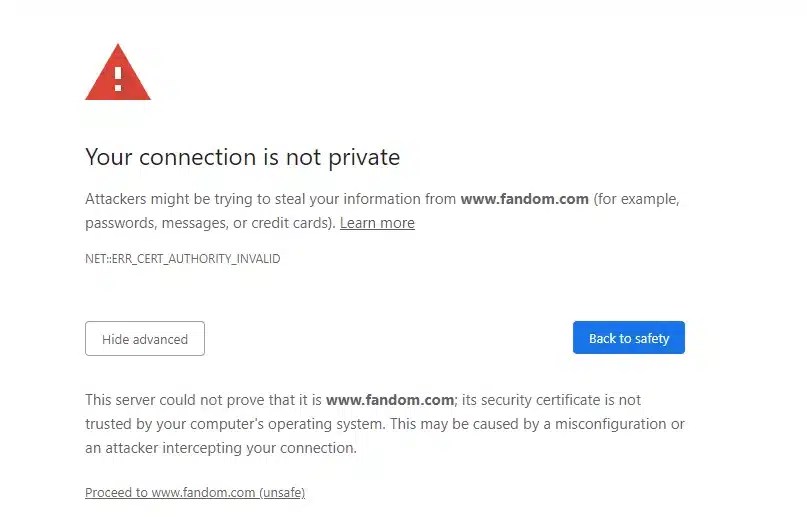 How to Stop Chrome from Showing "Connection is not private" Warning?