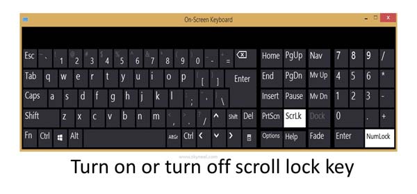 I dont know how, but one day the fn lock turned on and i dont know how to turn it off. How to turn on or turn off scroll lock key