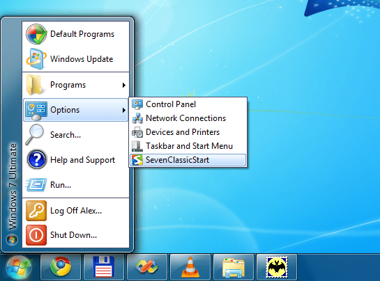 Classic Shell Start menu and other Windows.