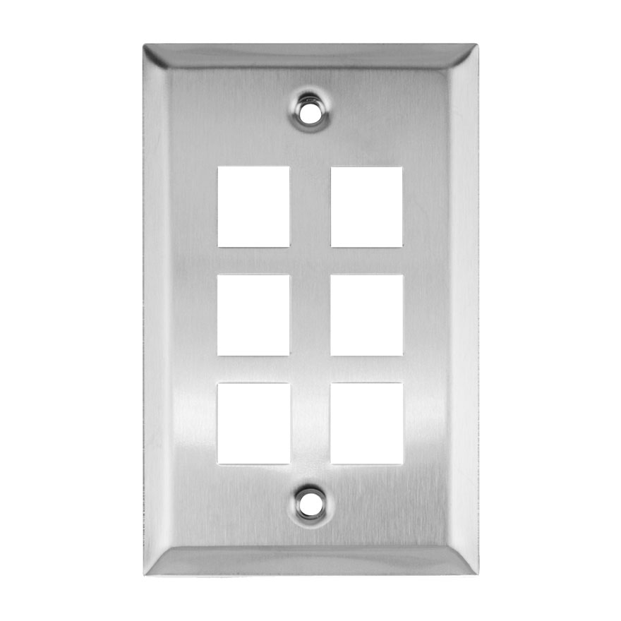 Construct Pro™ 6Port Keystone Stainless Steel Wall Plate Skywalker