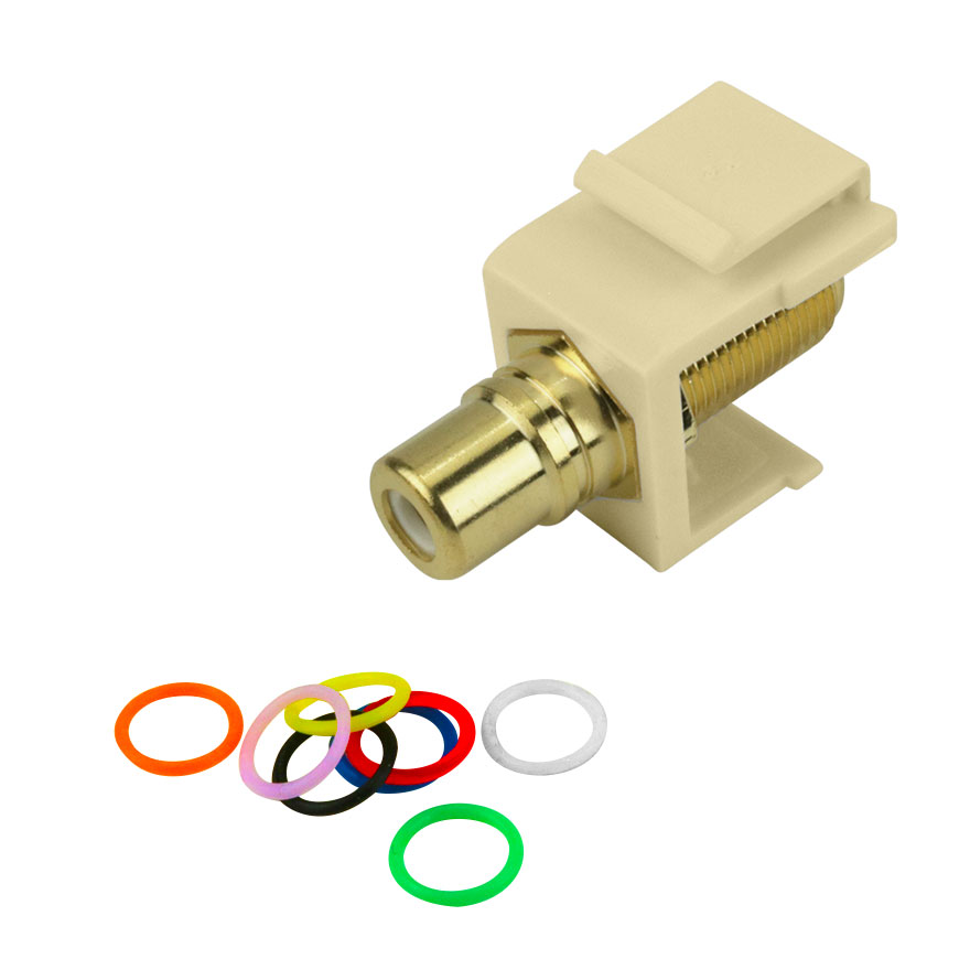 Construct Pro™ FConnector to RCA Keystone Jack w/ 8 Color Bands (Ivory