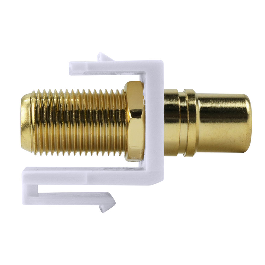 Construct Pro™ FConnector to RCA Keystone Jack w/ 8 Color Bands (White