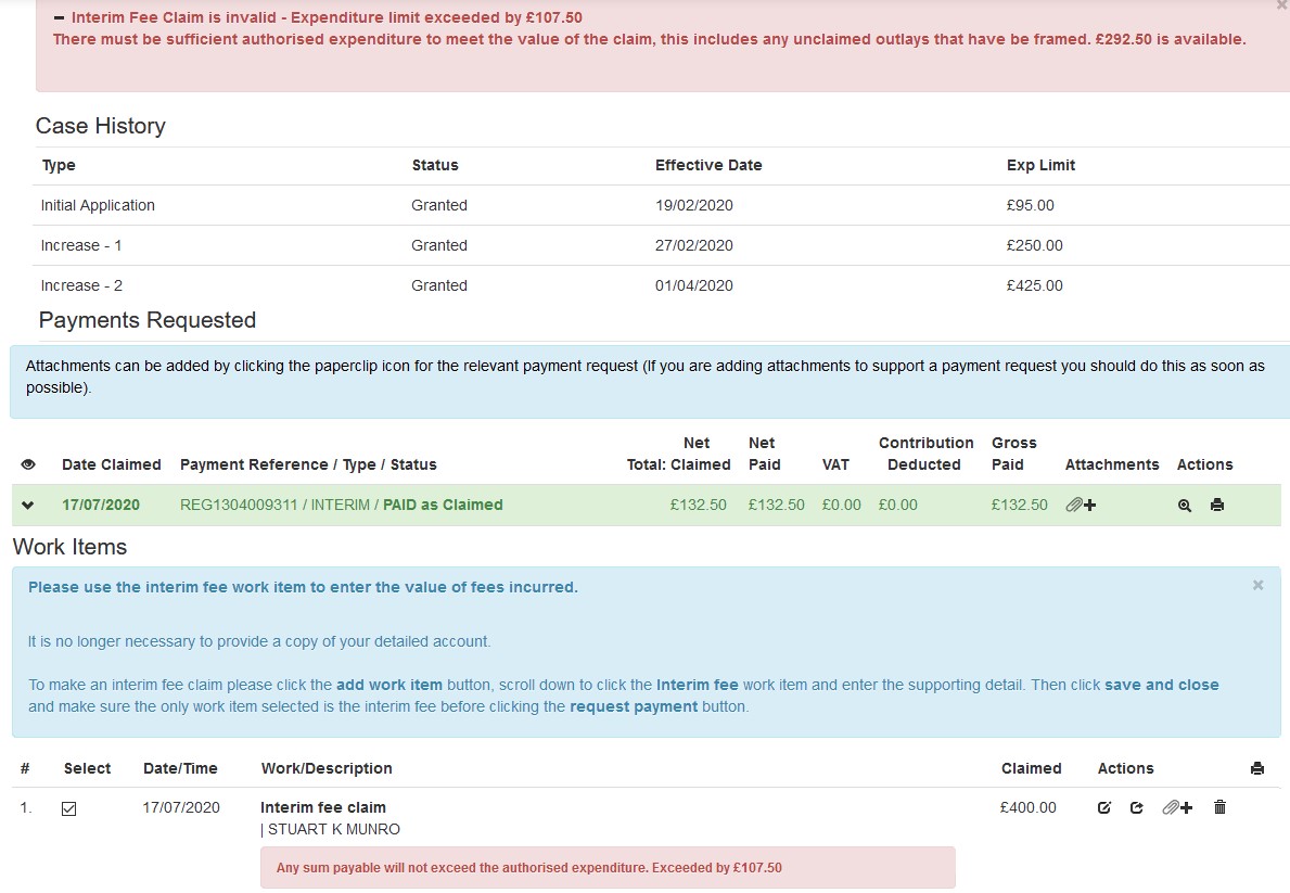 Covid19 Process for submitting interim claims in A&A potential