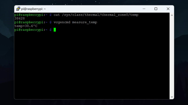 terminal with temperature monitor commands