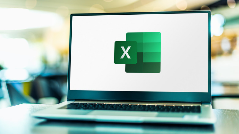 Microsoft Excel logo on laptop