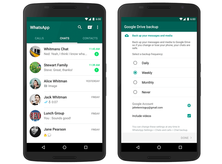 WhatsApp for Android gets Google Drive backup option