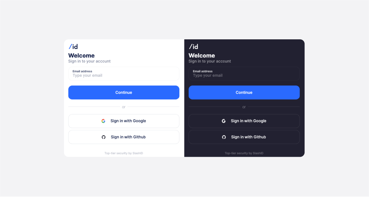Signin and Signup React component release SlashID Blog