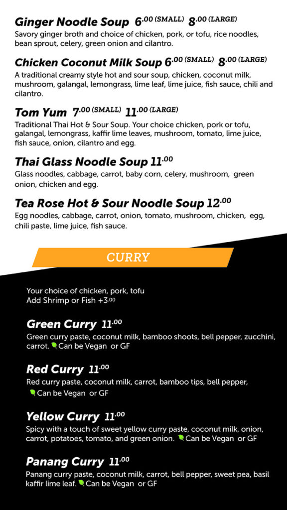 Tea Rose Diner menu SLC menu