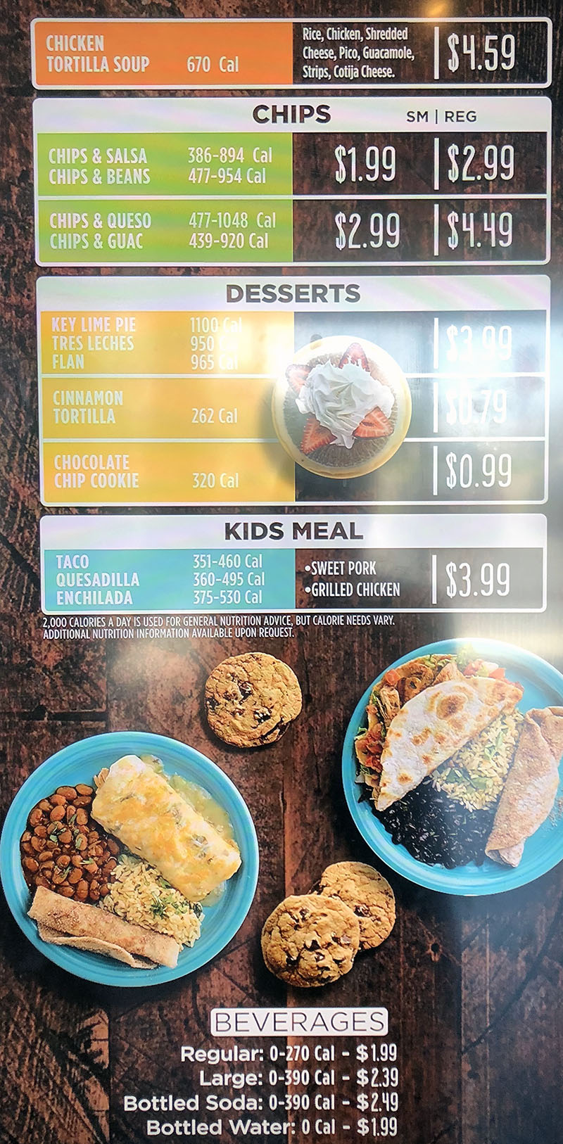 Costa Vida menu SLC menu