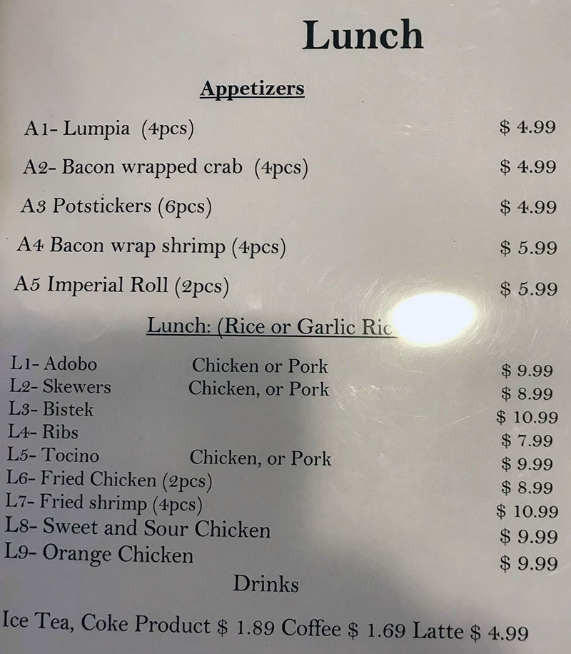 Al’s Cafe menu SLC menu