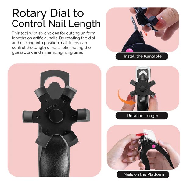 MelodySusie Tool Rotary Adjustable Stainless Steel Acrylic Nail Cl