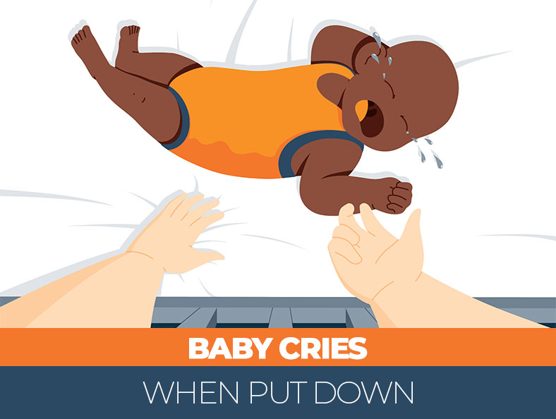 baby cries when put down in crib Celesta Rees