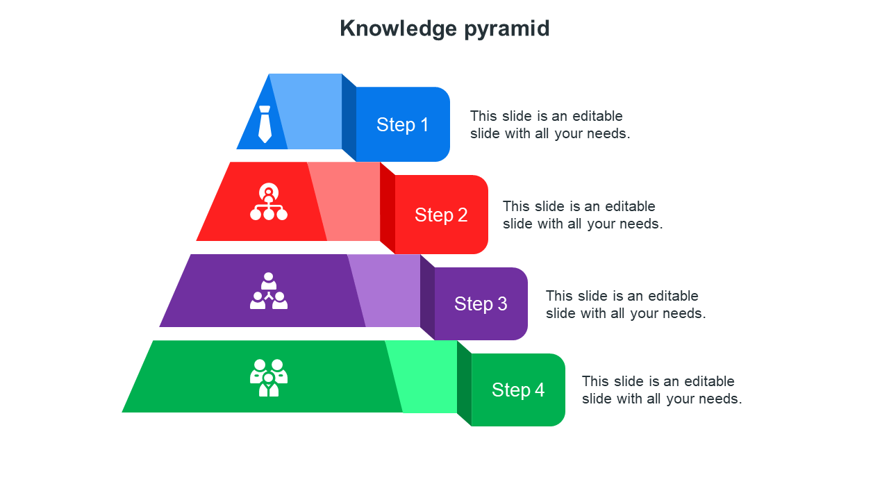 Multicolored Knowledge Pyramid PowerPoint Template