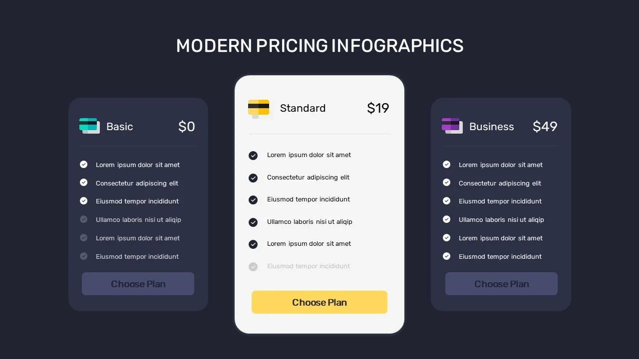 Creative Pricing Infographic Template for Google Slides SlideKit