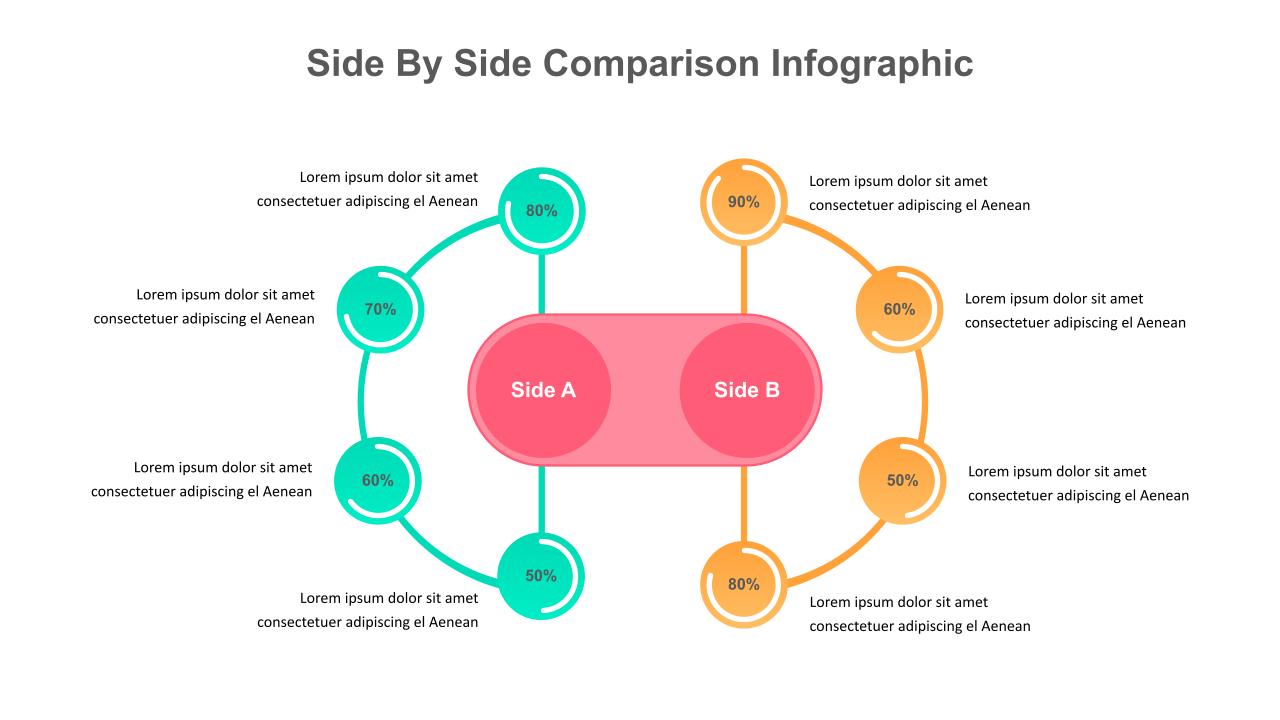 Semicircular Comparison Slide Template SlideKit
