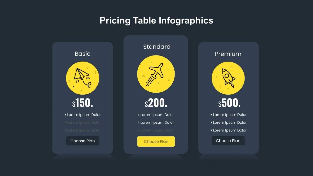 Creative Pricing Table Infographics and Templates SlideKit