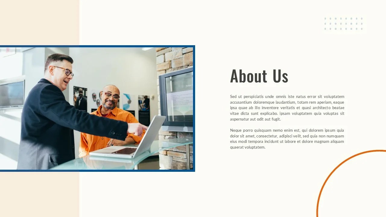 Google Slides Orange, Blue & White Theme Templates SlideKit