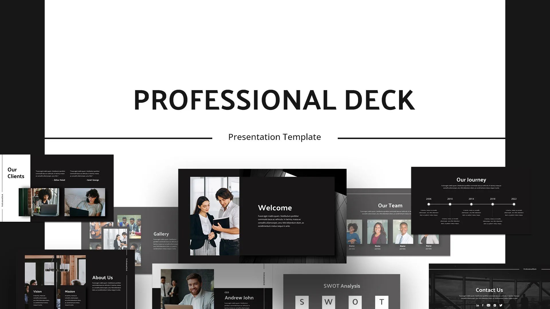 Animated Professional Deck Presentation Template SlideKit