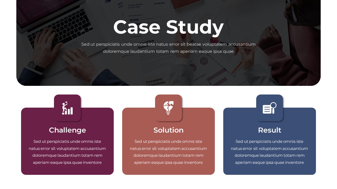 Problem Solution Result Case Study PowerPoint Template SlideKit