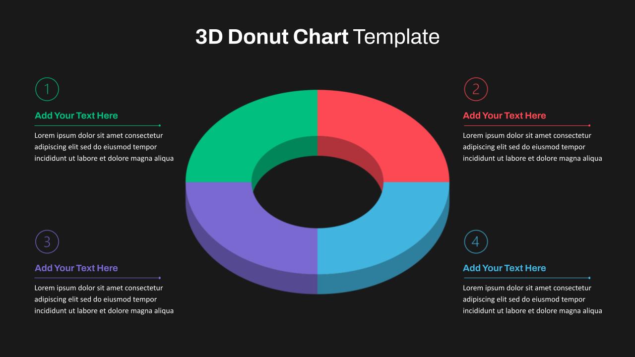 3D Donut Chart PowerPoint Template SlideKit