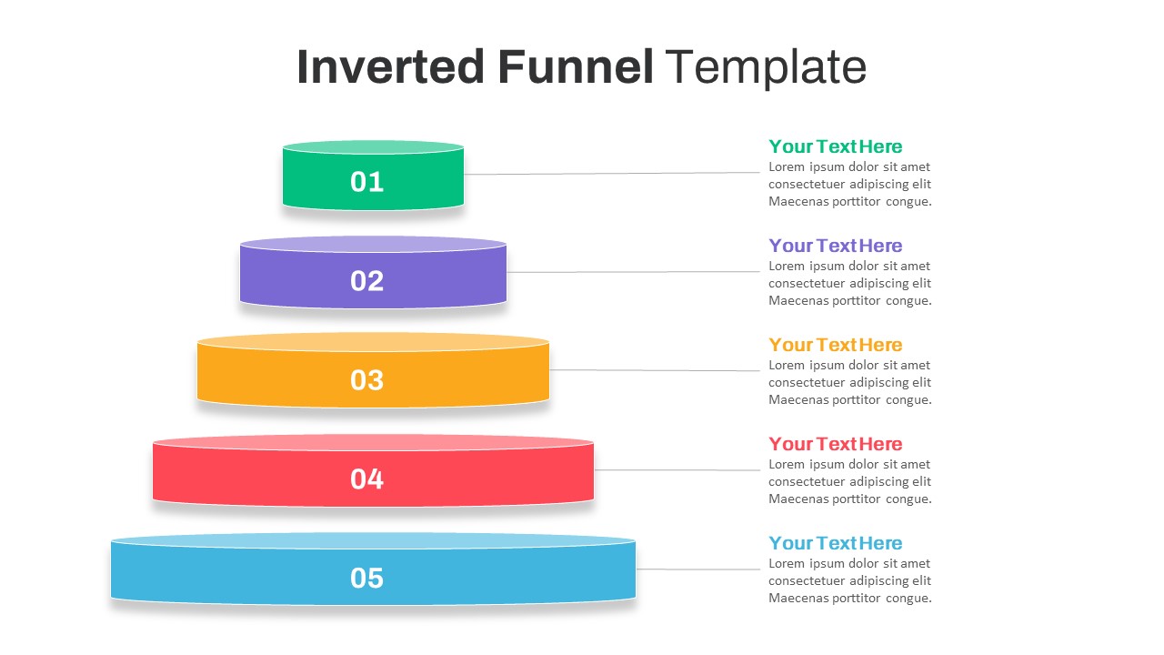 Inverted Funnel Diagram Slide Template SlideKit