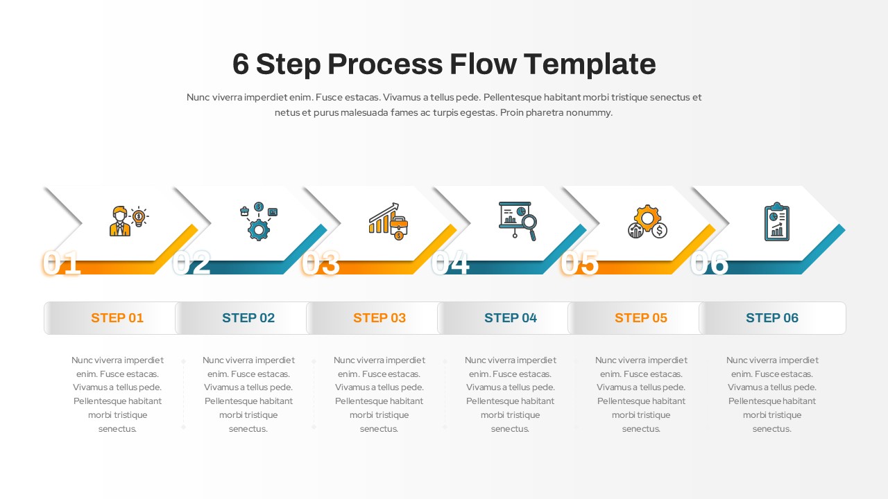 Chevron Process Flow Diagram for PowerPoint & Google Slides SlideKit