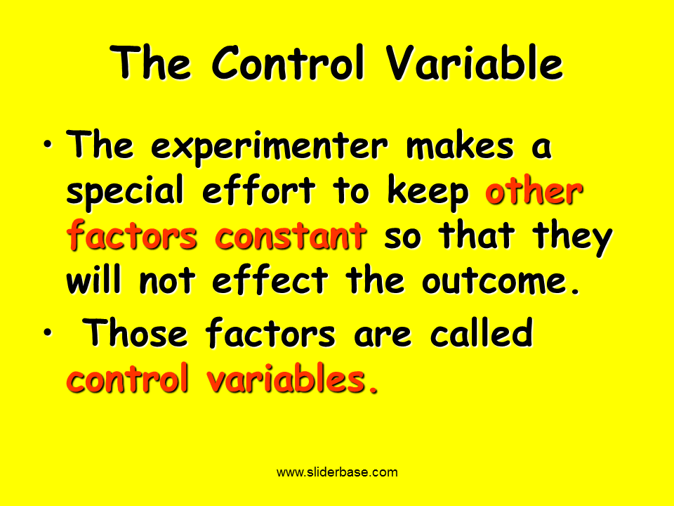 Scientific Method Controls and Variables Presentation Biology