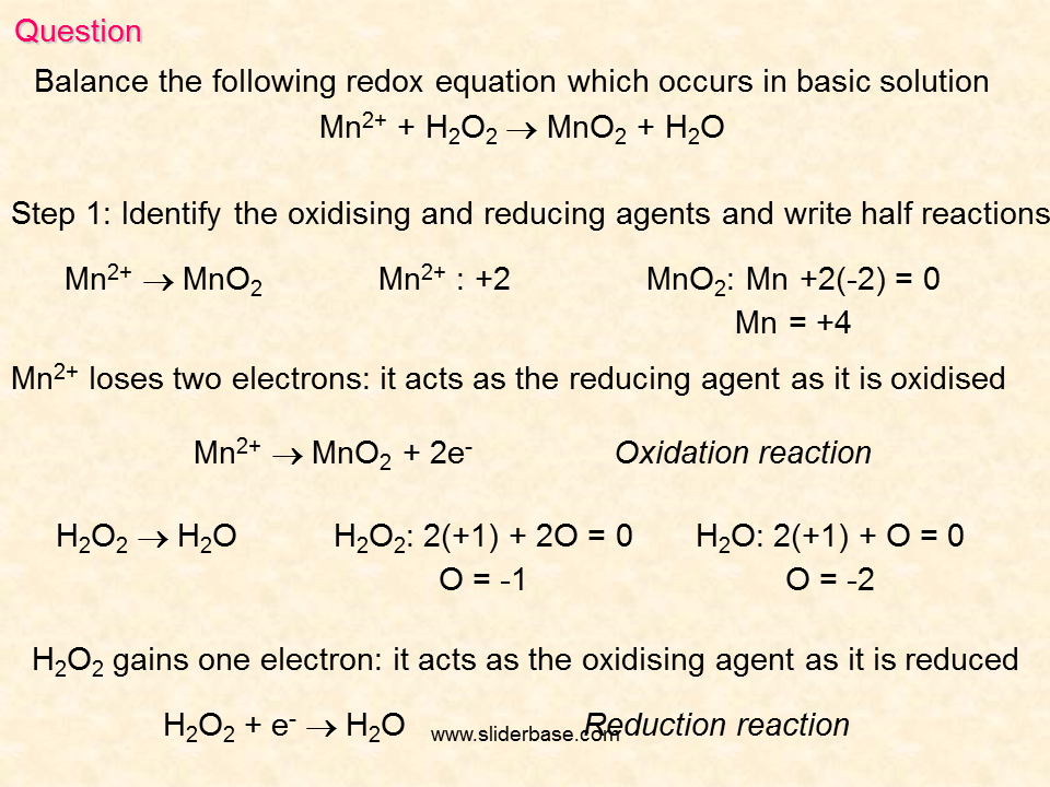 Balanced Chemical Equation For Hydrogen Peroxide And Magnesium Oxide