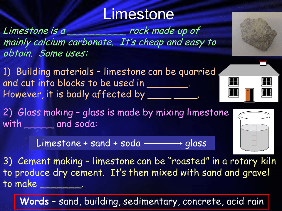 Limestone,oil, fractionational distillation Presentation Chemistry