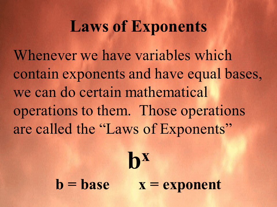 Laws of exponents Presentation Mathematics