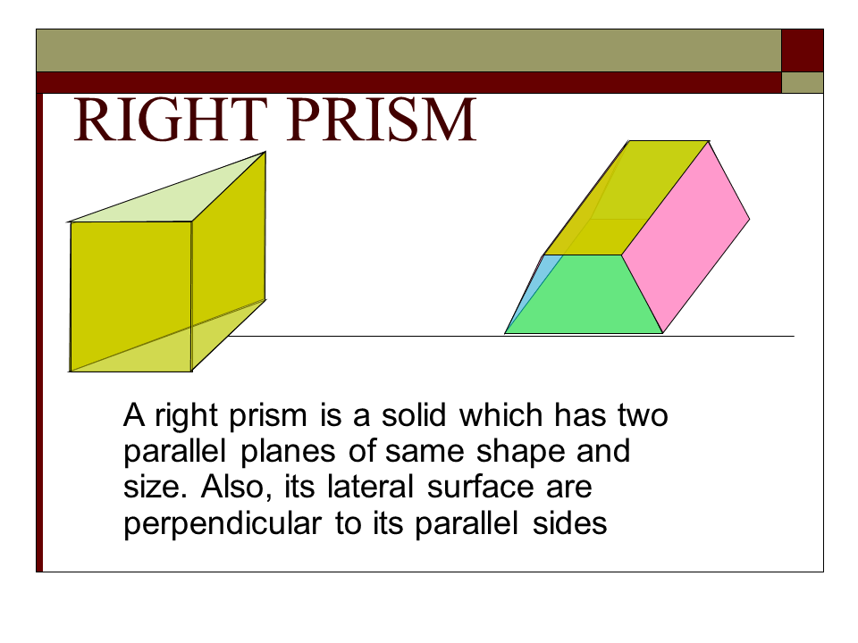 Right Prism volume Presentation Mathematics