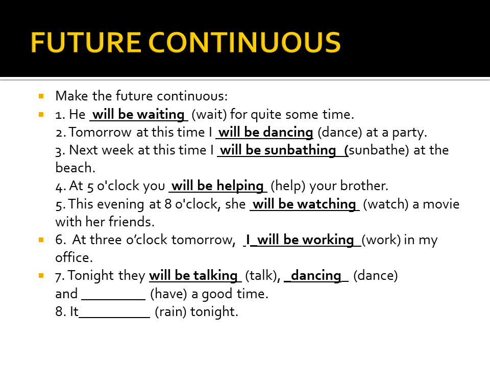 Examples Of Future Progressive Tense David SimchiLevi