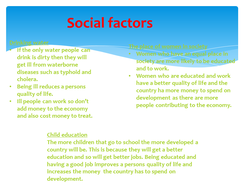Factors influencing development