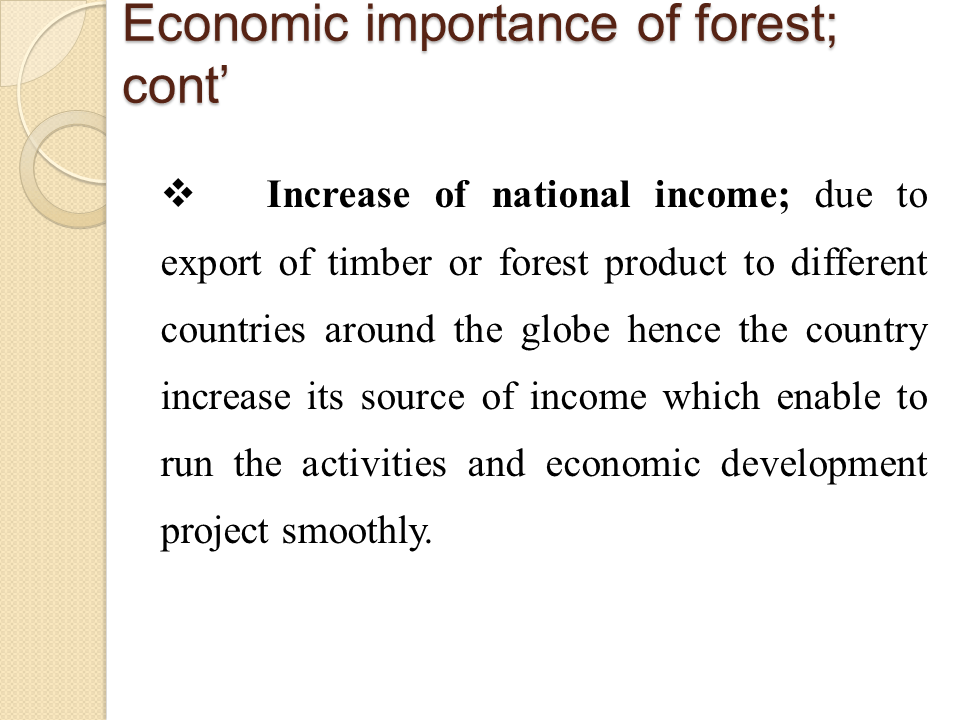Economic importance of forest