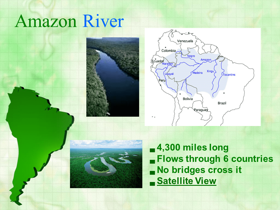 South America the continent Presentation Geography