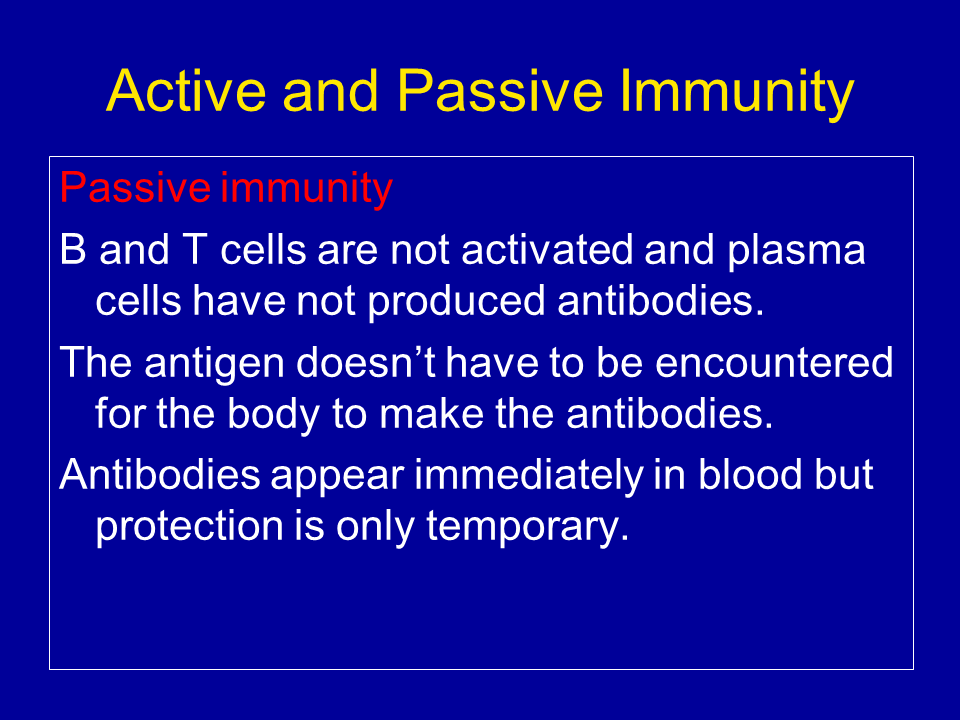 Active and Passive Immunity