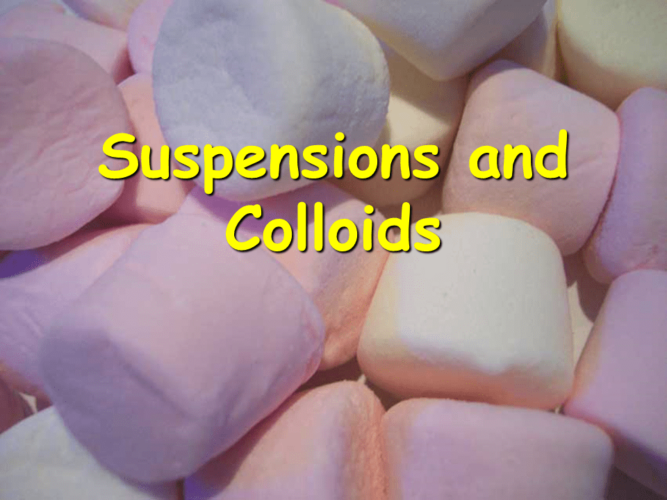 Colloids and Suspensions Presentation Chemistry