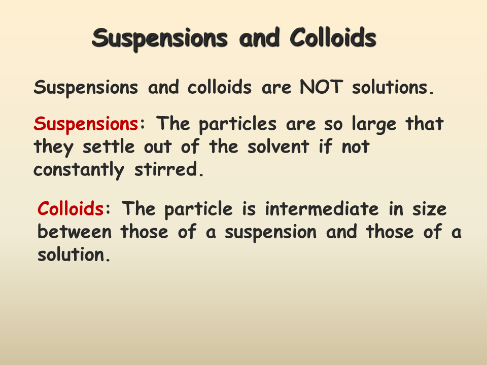 Suspension And Colloid And Solution at Jason Vasquez blog