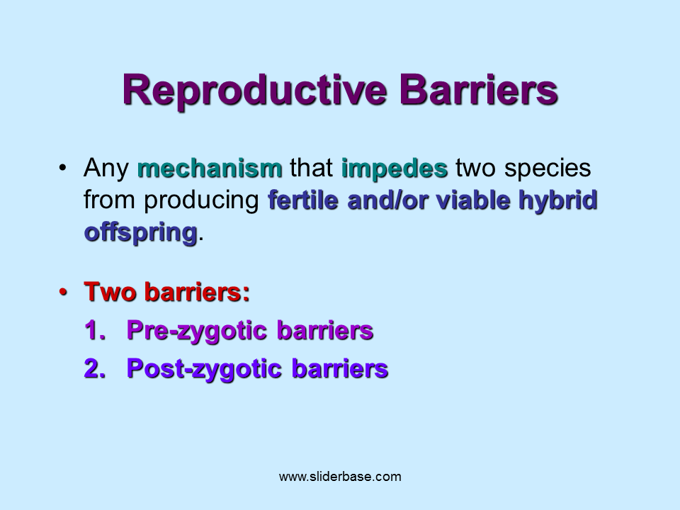 Reproductive Barriers