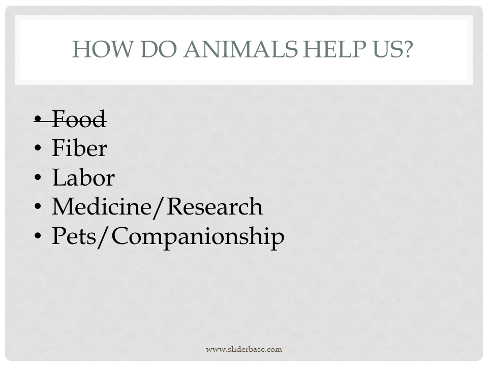 Animal Uses Part 1 Presentation Plants, Animals, and Ecosystems
