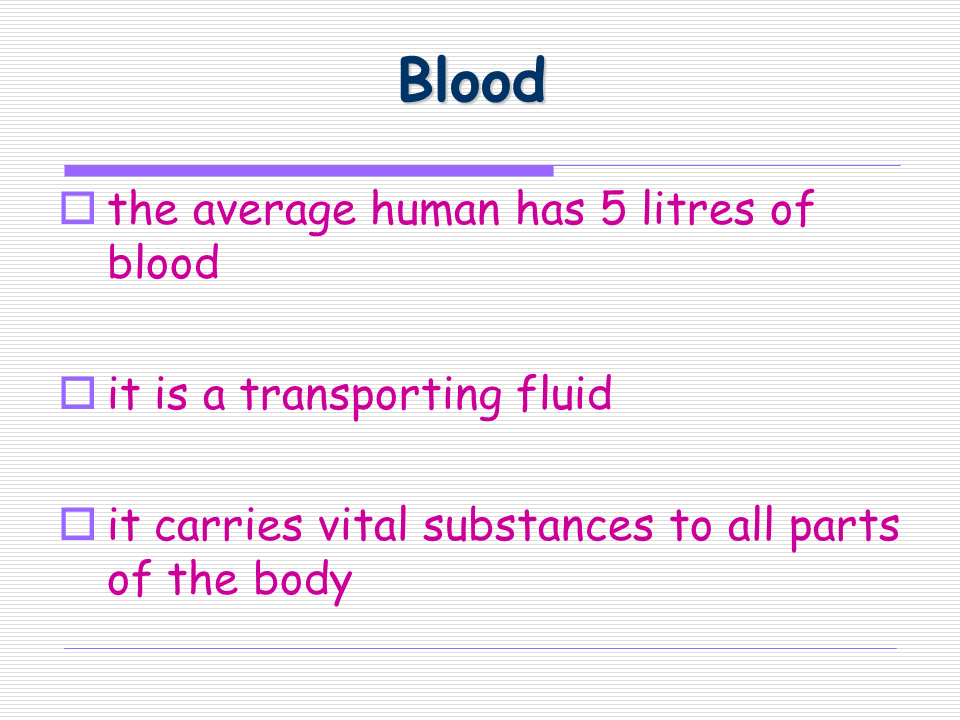 Blood Presentation Health and Disease