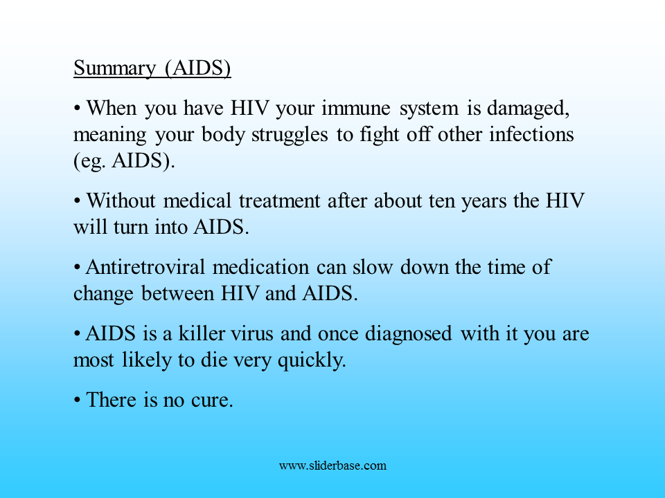 HIV and AIDS Presentation Health and Disease