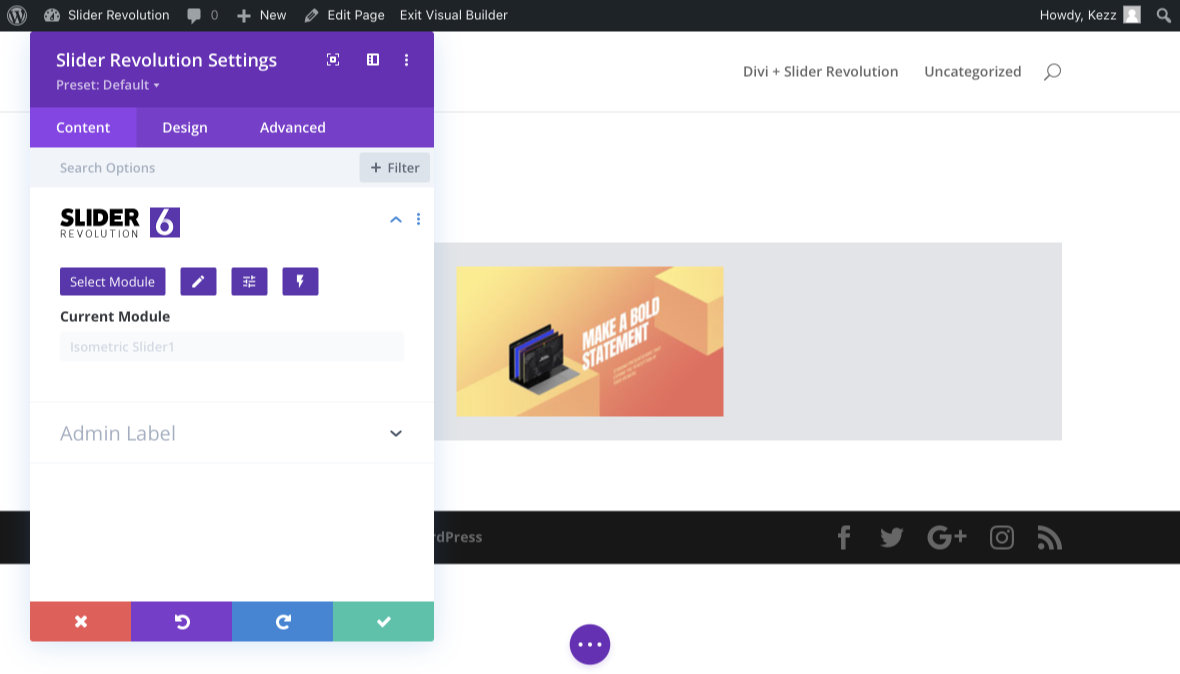 Divi + Slider Revolution Slider Revolution