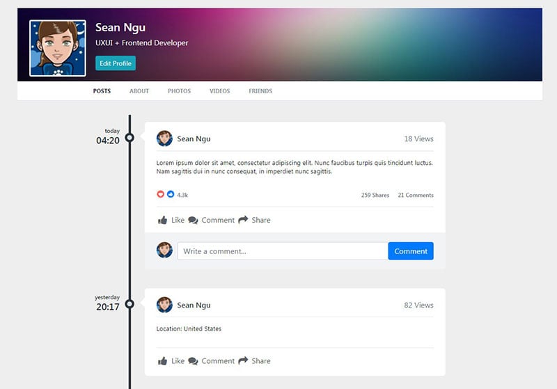 Useful Bootstrap Profile Templates That You Might Need