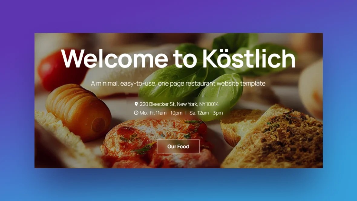 A Fast and Easy Way to Create a Good Looking OnePage Restaurant